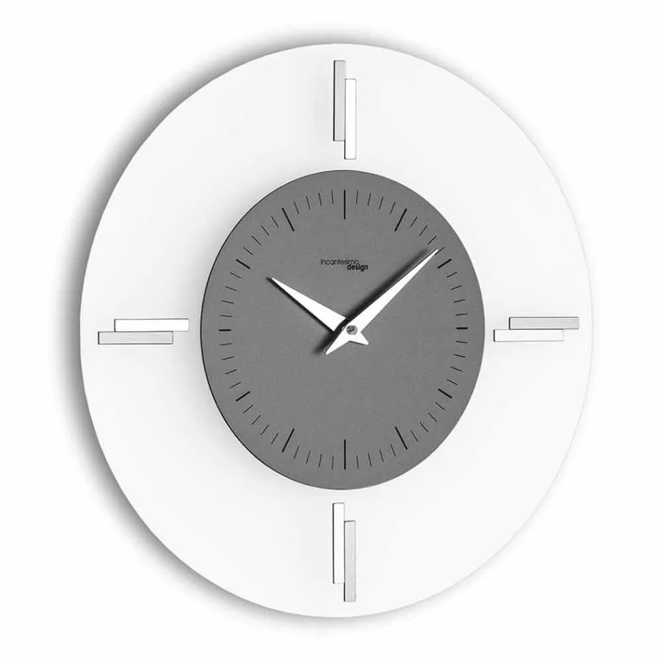 Round Wall Clock in Methacrylate and Aluminium Made in Italy - Syria Viadurini