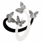 Designer wall clock ivory / black handmade in Italy Zenia Viadurini