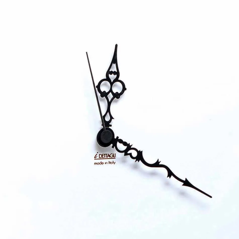 Large Square Design Wall Clock in White Wood with Flower - Florello Viadurini