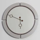 Large Modern Round Design Wall Clock in Brown and Beige Wood - Osvego Viadurini