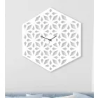Large Design Wall Clock in White Dove Grey Green or Pink Wood - Tarto Viadurini