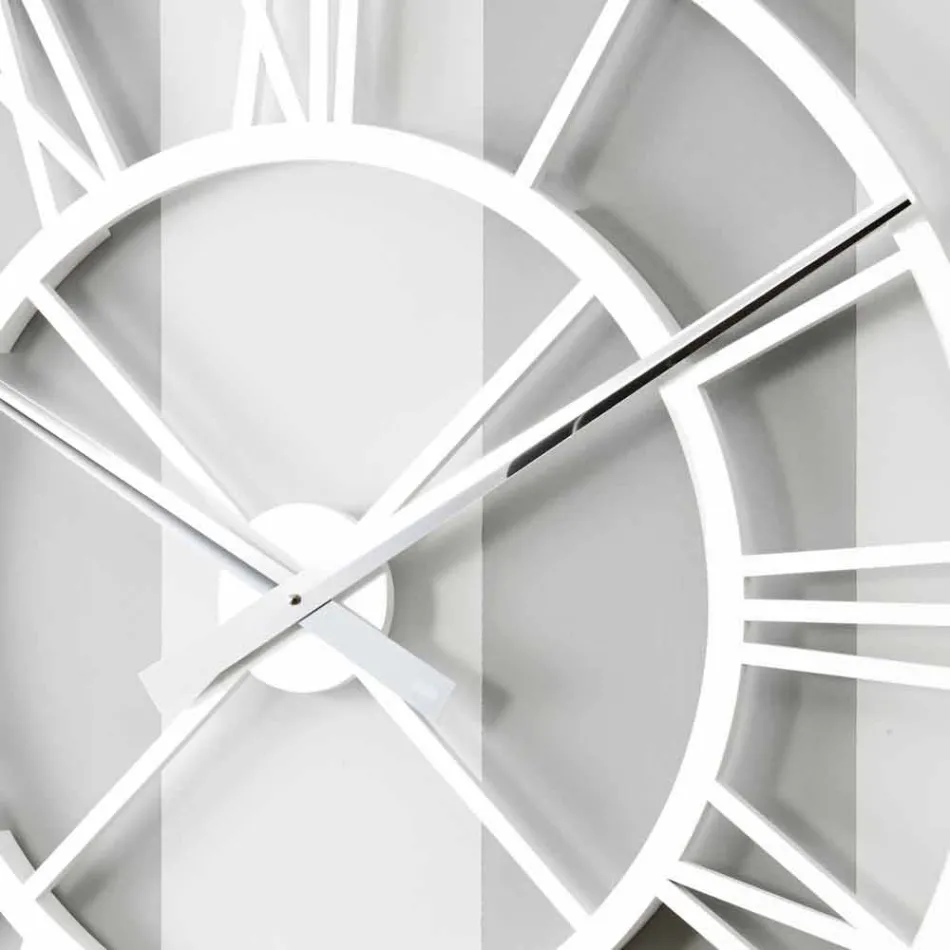 Large Shabby Wall Clock in Vintage Round Design Wood - Arrigo Viadurini