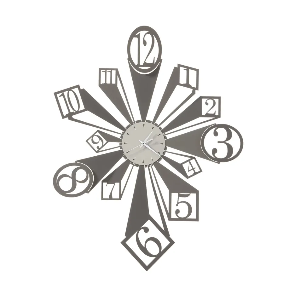 Iron Clock with Particular Optical Effect Made in Italy - Wheel Viadurini