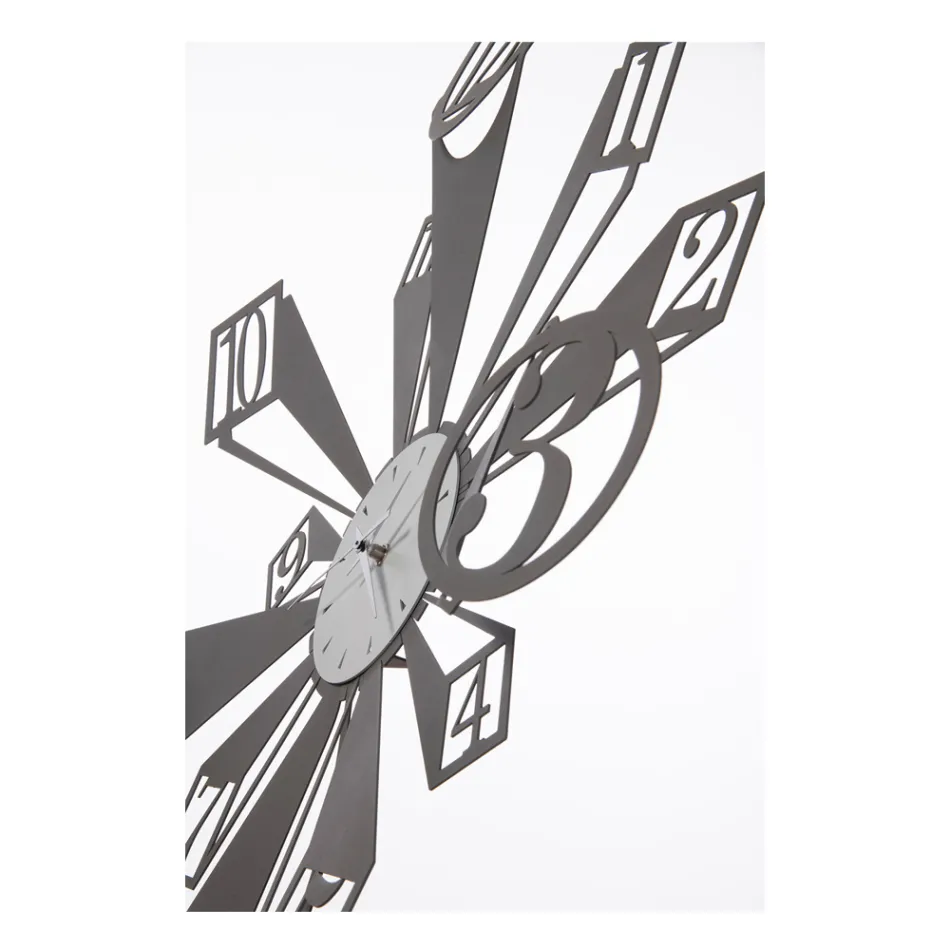 Iron Clock with Particular Optical Effect Made in Italy - Wheel Viadurini