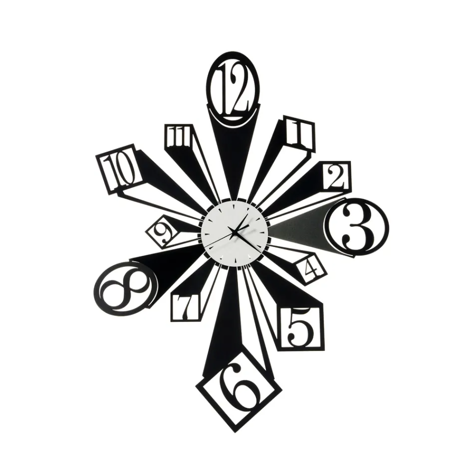 Iron Clock with Particular Optical Effect Made in Italy - Wheel Viadurini