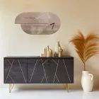 Wooden Clock with Heron Print Made in Italy - Palau Viadurini