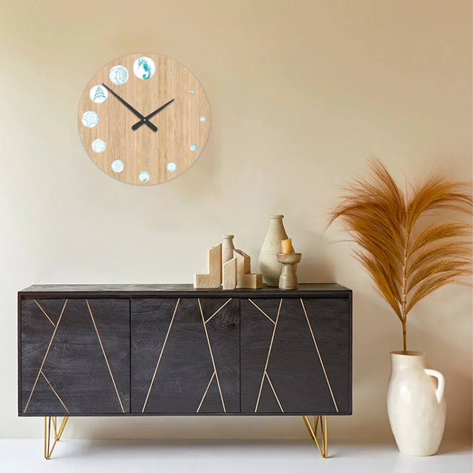 Wooden Watch with Marine Print Made in Italy - Honduras Viadurini