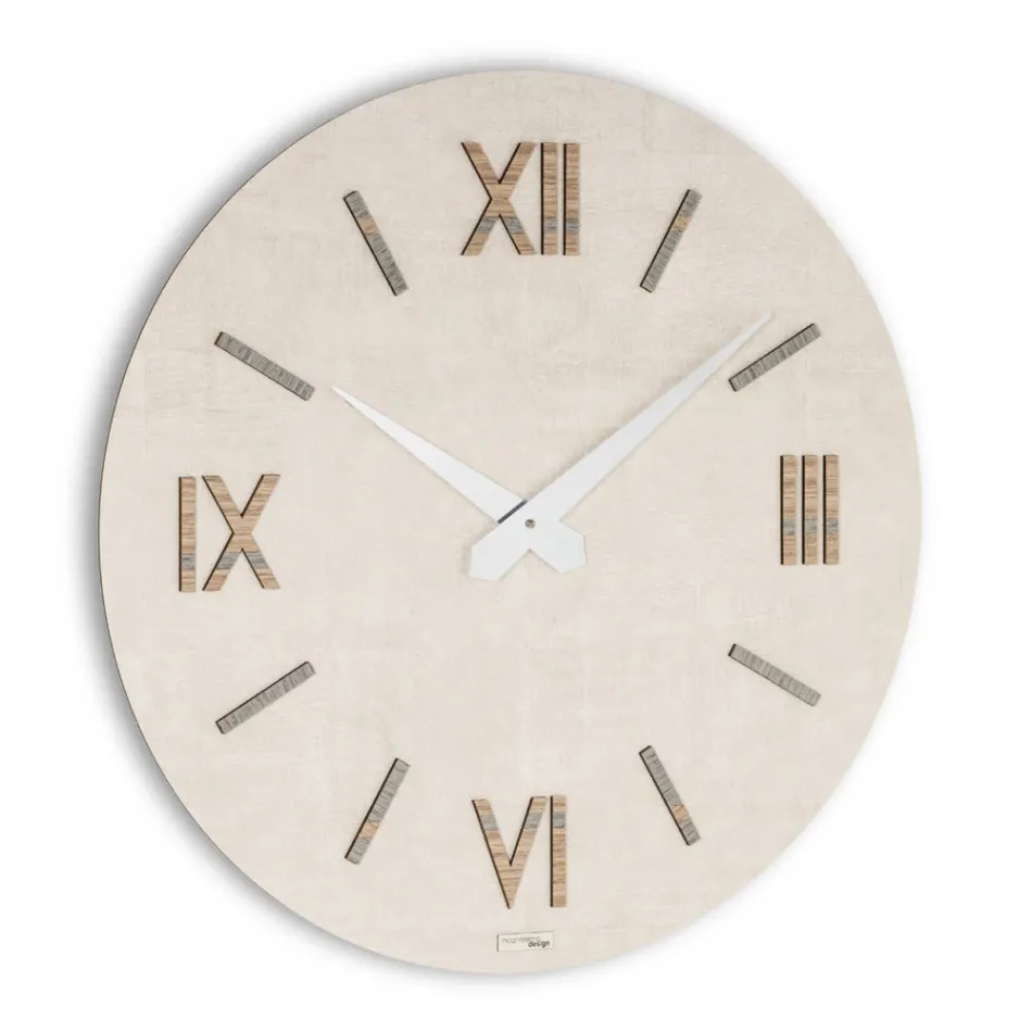 Clock in MDF and Polypropylene with Different Textures Made in Italy - Nice Viadurini