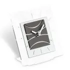 Square Table Clock in Transparent Methacrylate Made in Italy - Strange Viadurini