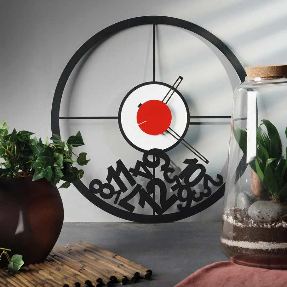 Clock Made of Iron with Fallen Numbers Made in Italy - Aries Viadurini