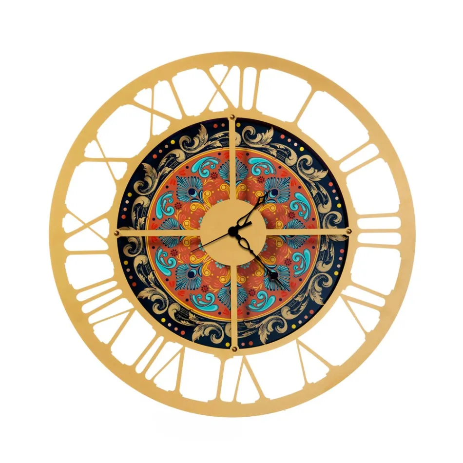 Clock Made of Iron in 3 Different Finishes Made in Italy - Wheat Viadurini