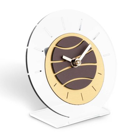 Round Table Clock in Transparent Methacrylate Made in Italy - Strange Viadurini