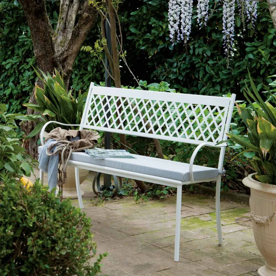 Stackable Outdoor Bench in Galvanized Steel Made in Italy - Celia Viadurini