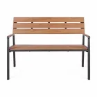 Garden Bench with Structure in Anthracite Aluminium, Homemotion - Isotta Viadurini
