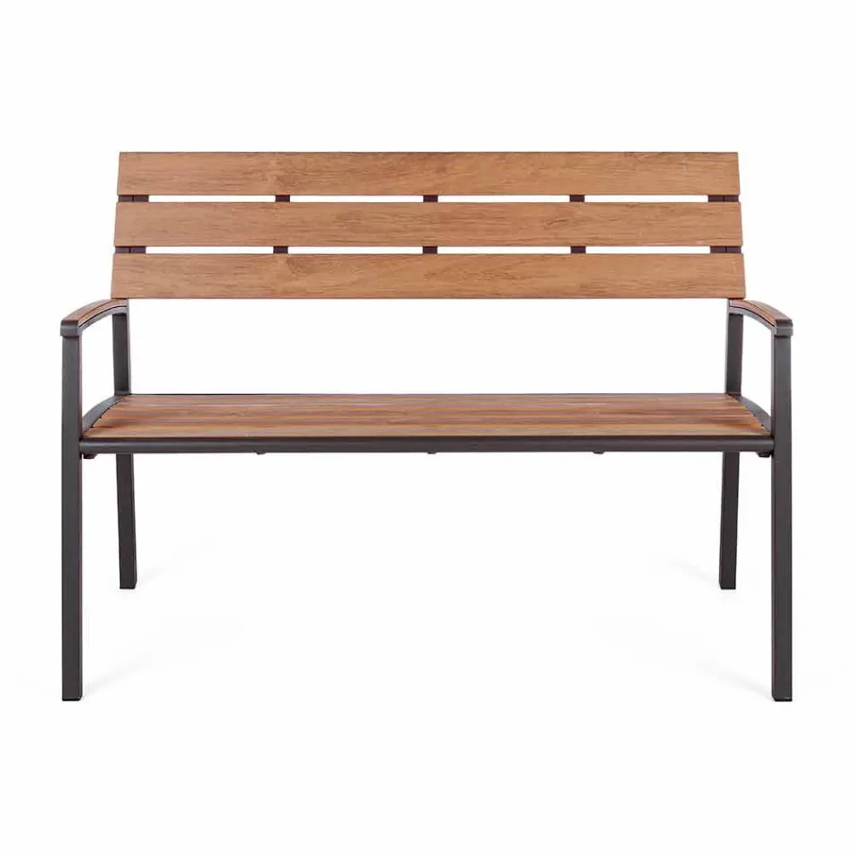 Garden Bench with Structure in Anthracite Aluminium, Homemotion - Isotta Viadurini