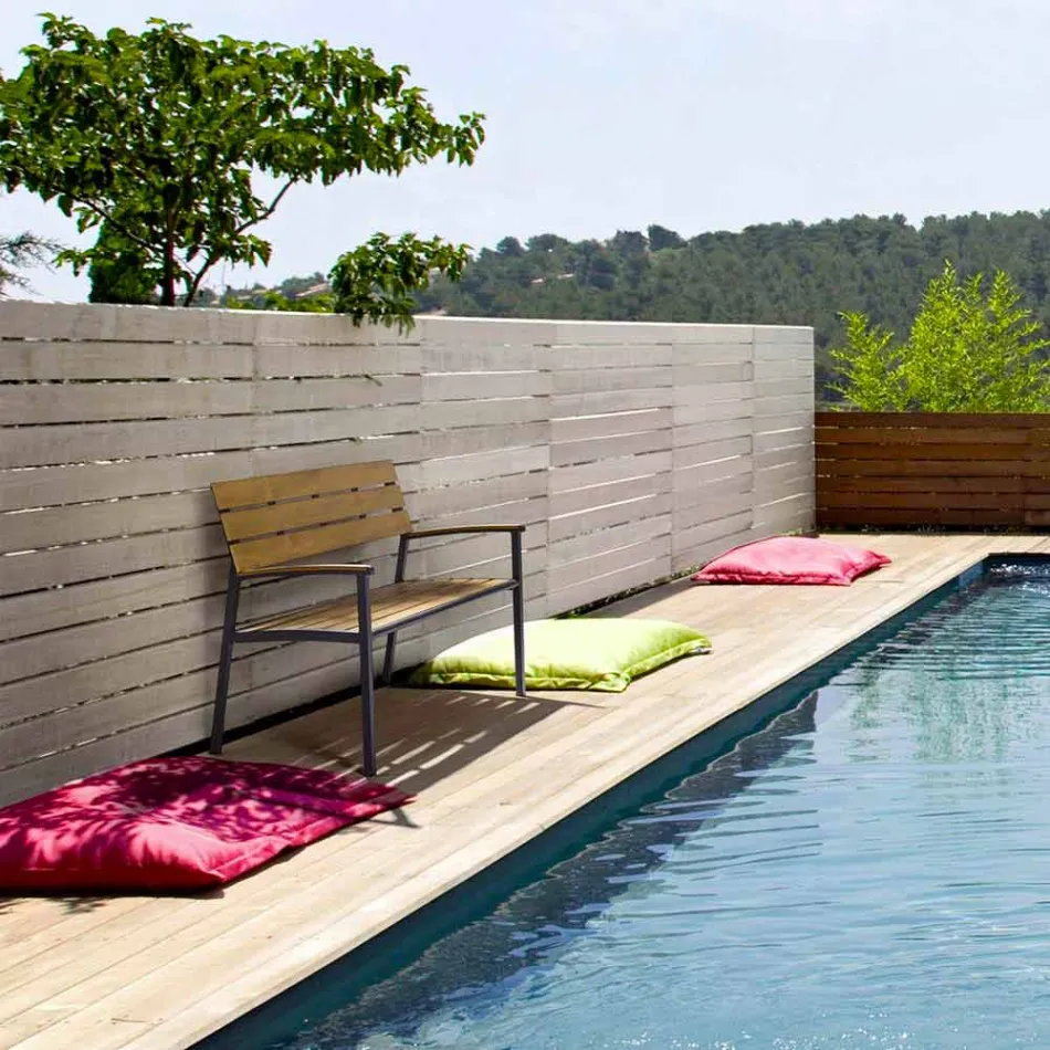 Garden Bench with Structure in Anthracite Aluminium, Homemotion - Isotta Viadurini