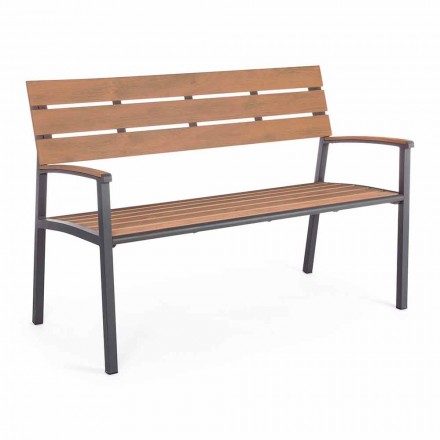 Garden Bench with Structure in Anthracite Aluminium, Homemotion - Isotta Viadurini