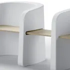 Garden Bench in Polyethylene and Birch Wood Made in Italy - Talula Viadurini