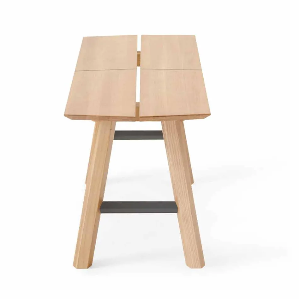 Modern Design Bench in Ash Wood with Veneered Seat - Andria Viadurini