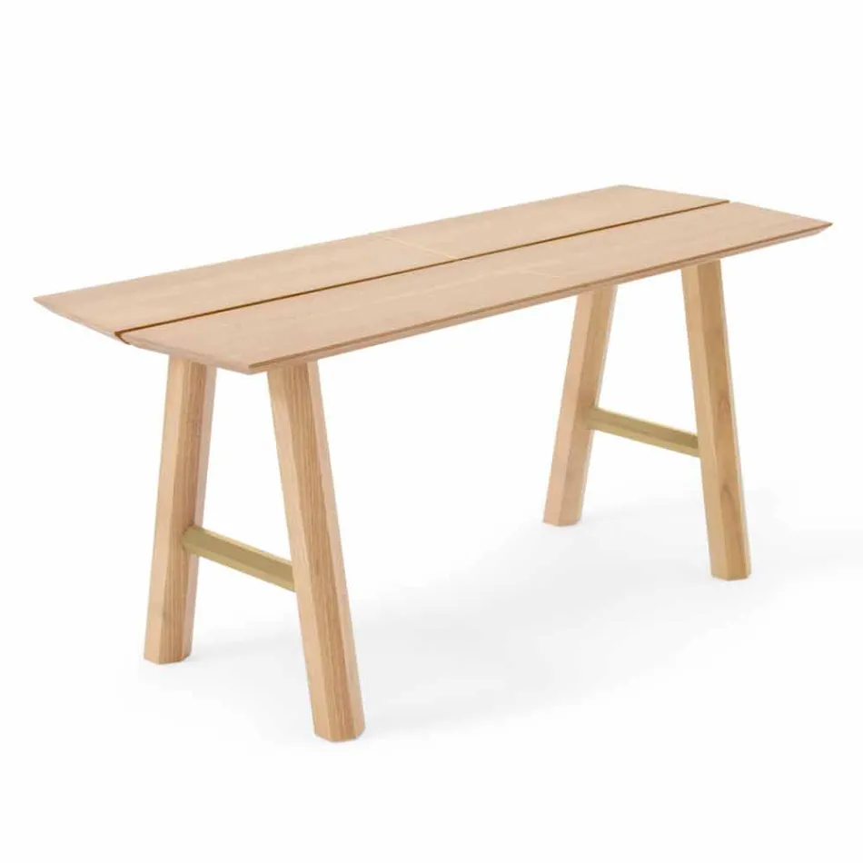 Modern Design Bench in Ash Wood with Veneered Seat - Andria Viadurini