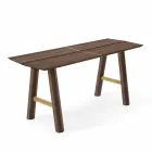 Modern Design Bench in Ash Wood with Veneered Seat - Andria Viadurini