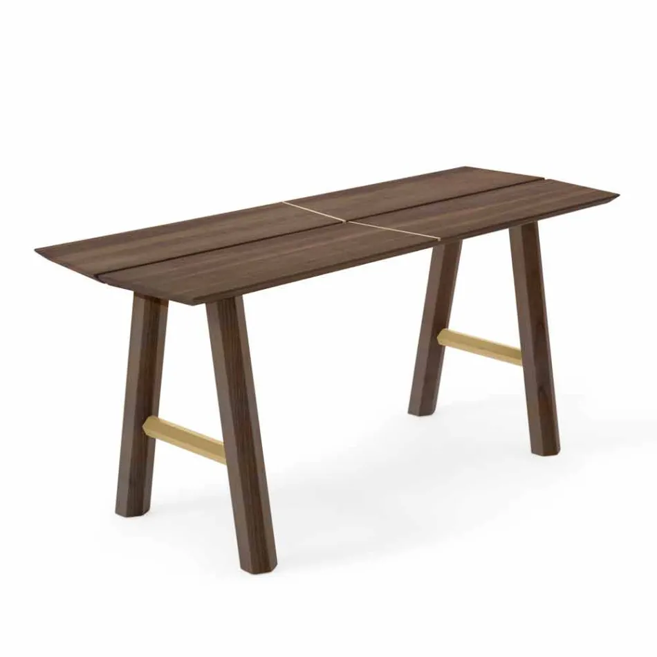Modern Design Bench in Ash Wood with Veneered Seat - Andria Viadurini