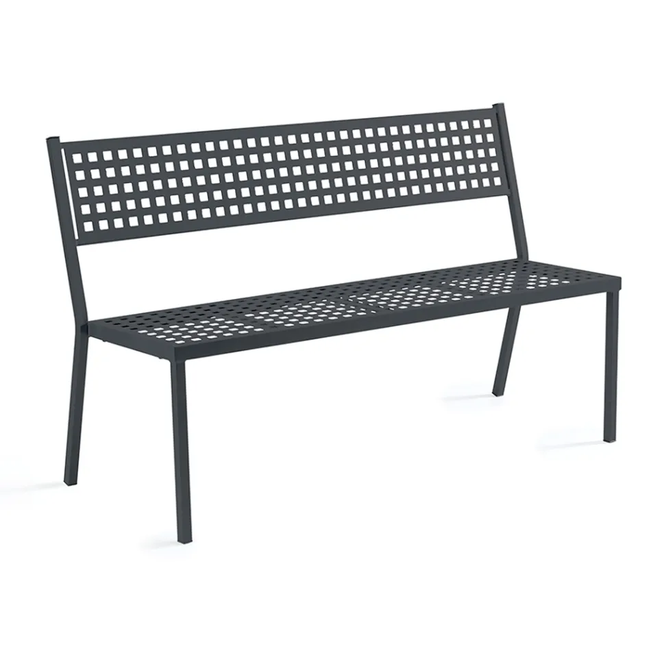 Stackable Garden Bench in Galvanized Steel Made in Italy - Aberdeen Viadurini