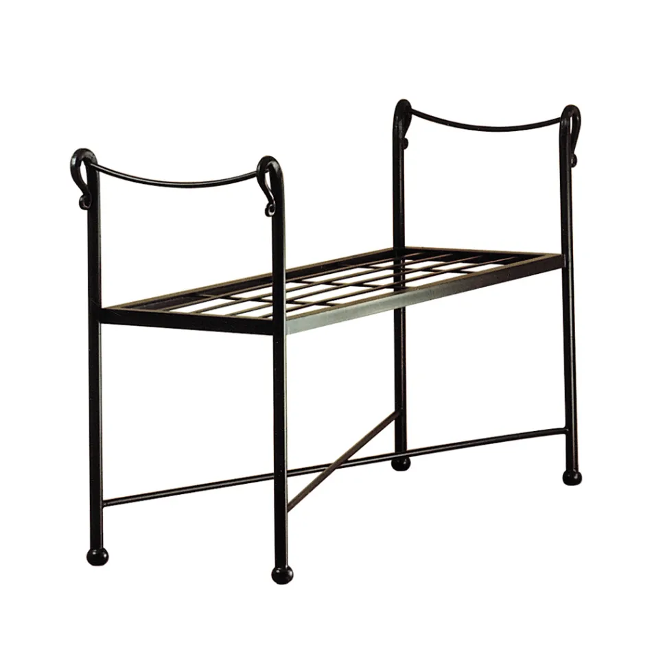 Tubular Iron Bench in Different Finishes Made in Italy - Prague Viadurini