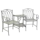2 Seater Bench with Metal Table and Umbrella Stand - Glue Viadurini