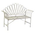 2 Seater Garden Bench in Metal Ivory Finish - Glue