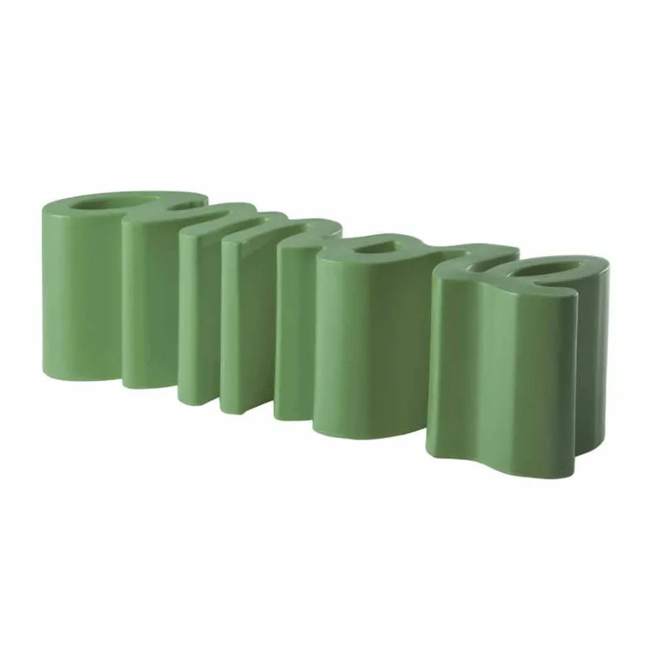 Colorful design bench Slide Love modern made in Italy Viadurini