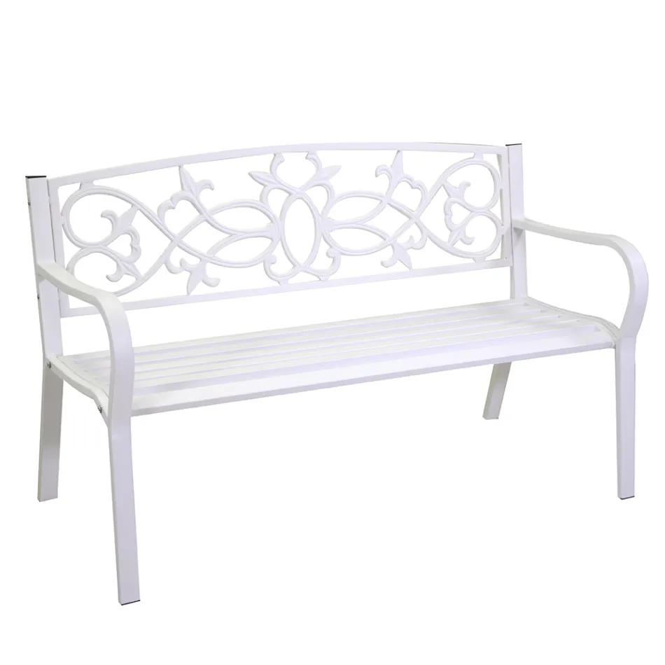 Garden Bench Made of Metal with Different Finishes - Stapler Viadurini