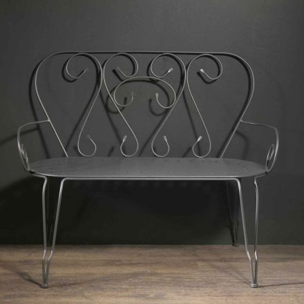 Garden Bench Made Entirely of Metal - Archive Viadurini