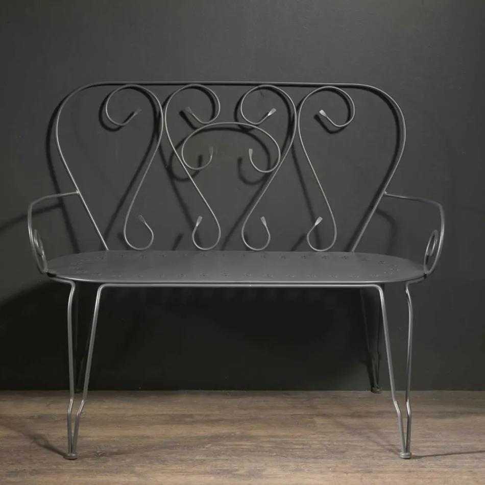 Garden Bench Made Entirely of Metal - Archive Viadurini