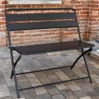 Folding Garden Bench Made of Metal - Ribbon Viadurini