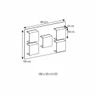 Wall Panel in Canaletto Walnut Wood and Glass Shelves 2 Sizes - Basil Viadurini