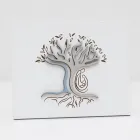 Laser Engraved White Panel with Tree and Family Made in Italy - Helga Viadurini
