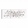 Decorative Wall Panel in Canvas 135x45 Made in Italy Modern Design - Beatris