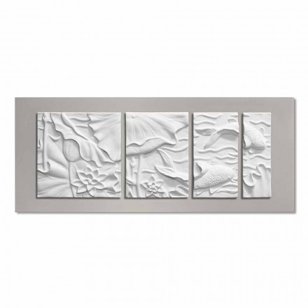 Decorative Wall Panel Modern Design White and Grey Ceramic - Giappoko Viadurini