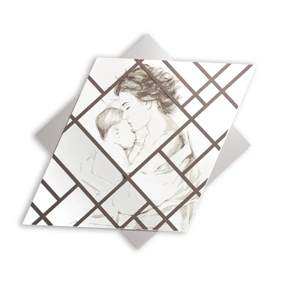 Laser Engraved Panel with Woman and Child Made in Italy - Harald Viadurini