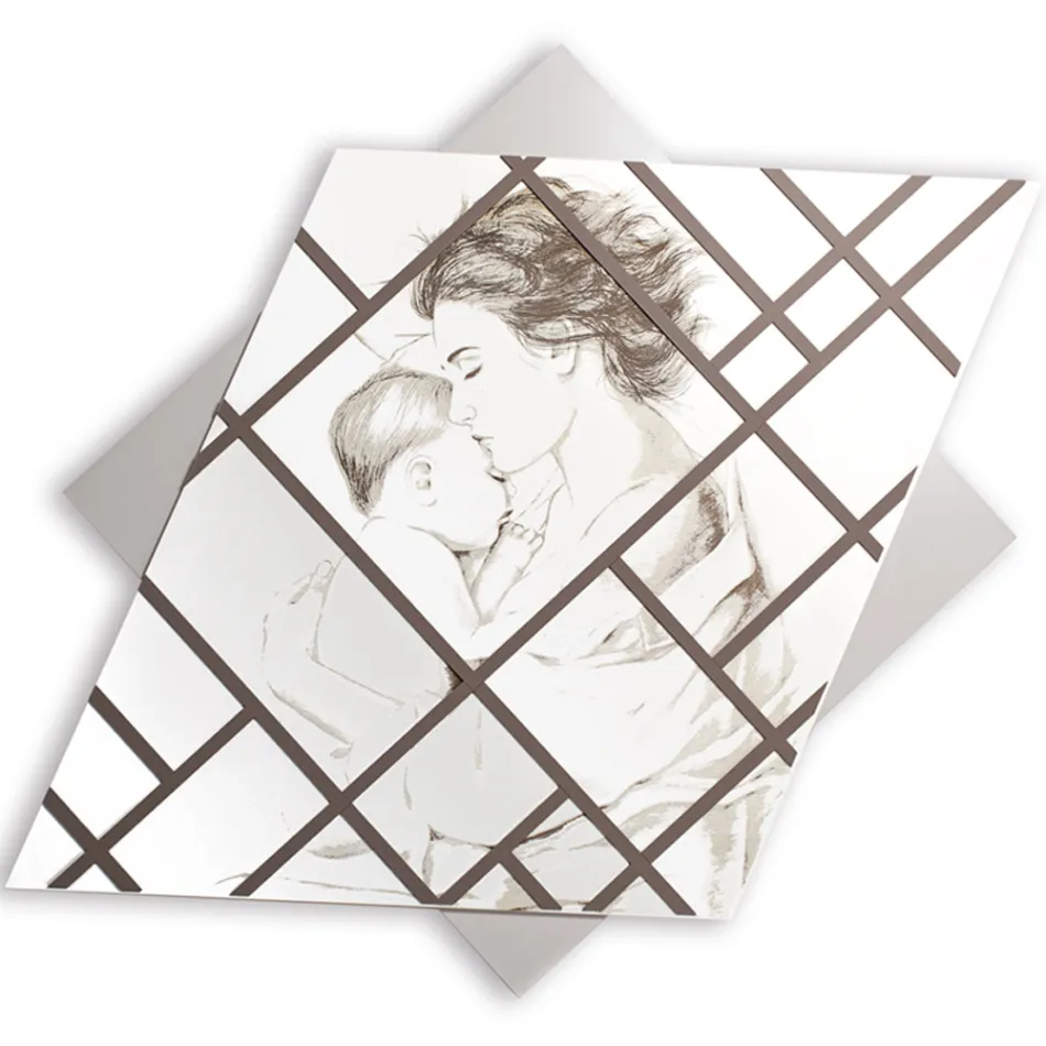 Laser Engraved Panel with Woman and Child Made in Italy - Harald Viadurini