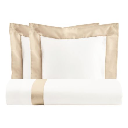 100% Cotton and 10% Cotton Satin Duvet Cover Set with 2 Pillow Cases - Detail Viadurini