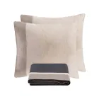 Duvet Cover Set in 90% Cotton and 10% Linen with 2 Pillow Cases Made in Italy - Nestle Viadurini