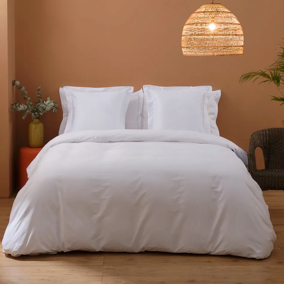 Double Duvet Cover Set in 100% Cotton Satin Made in Italy - Fluffy Viadurini