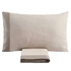 Double Duvet Cover Set in 90% Cotton and 10% Linen Made in Italy - Nestle Viadurini