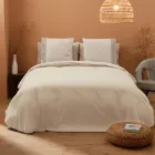 Double Duvet Cover Set in 90% Cotton and 10% Linen Made in Italy - Nestle Viadurini