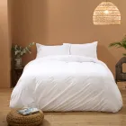Double Duvet Cover Set in Pure Garment-Dyed Cotton with 2 Pillow Cases - Delicacy Viadurini