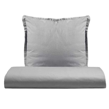 Single Duvet Cover Set in Pure Garment-Dyed Cotton with 1 Pillowcase - Delicacy Viadurini