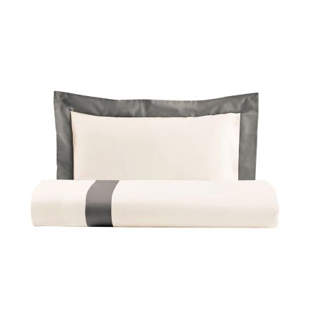 Single and a Half Square Duvet Cover Set in 100% Cotton and 10% Cotton Satin - Detail Viadurini