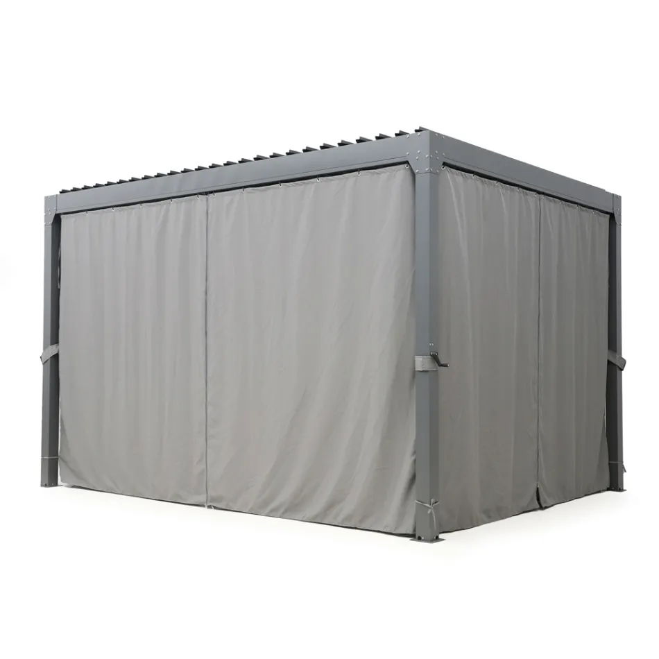 Pegola 3x4 mt in Anthracite Painted Aluminium with Crank - Levante Viadurini